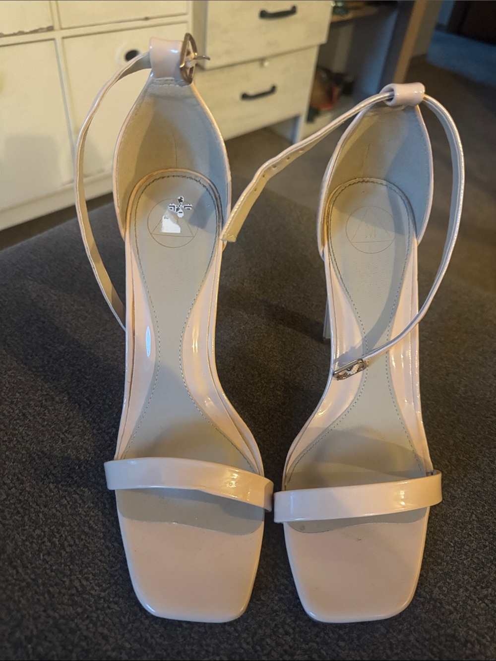 Michael Kors Blush Patent Ankle-Strap Block Heels